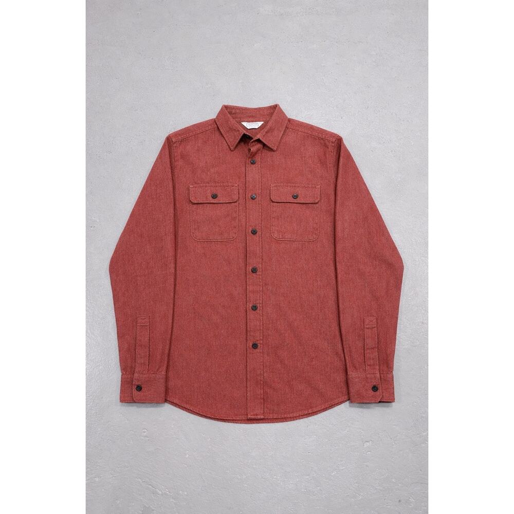 Vintage Five Brother Chamois Flannel Shirt XL Made USA 80s Red Workwear